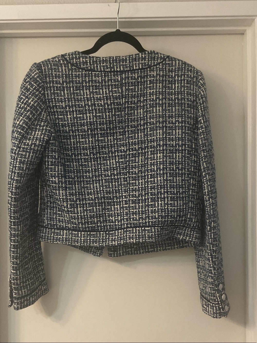 Marciano Navy and White Tweed Cropped Blazer - Picture 5 of 5
